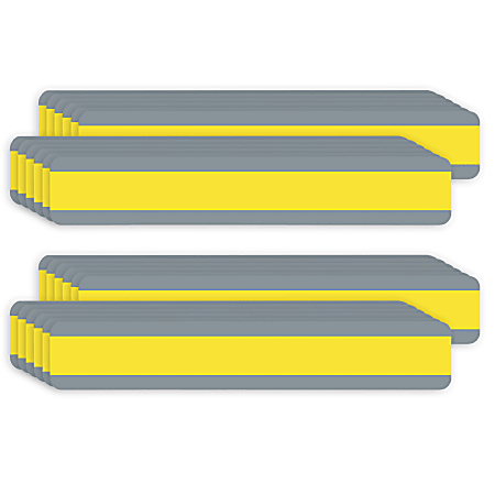Ashley Productions Double Wide Reading Guide Sentence Strips, 1-1/4" x 7-1/4", Yellow, 12 Strips Per Pack, Bundle Of 2 Packs