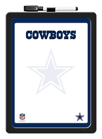 Markings by C. R. Gibson® Dry-Erase White Board, Paper, 8 1/2" x 11", Dallas Cowboys, Black Plastic Frame