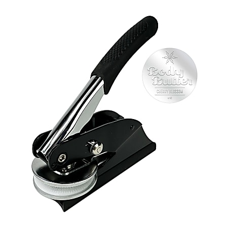 Custom LogoArt And Text Pocket Embosser Seal Round 1 58 Diameter ...