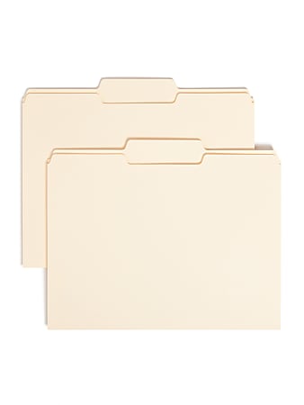 Smead® Selected Tab Position Manila File Folders, Letter Size, 1/3 Cut, Position 2, Pack Of 100