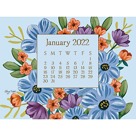 Lang Artisan Easel Monthly Desk Calendar, 4-5/8”H x 6-1/8”W, Bloom, January To December 2022, 229990110