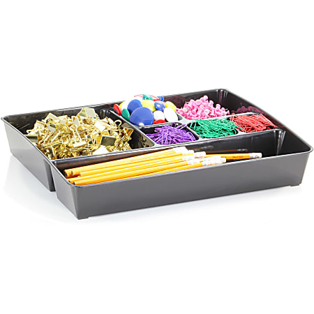 Rubbermaid Extra Deep Desk Drawer Director Tray, Plastic, 11.875 x 15 x 2.5  Inches, Black