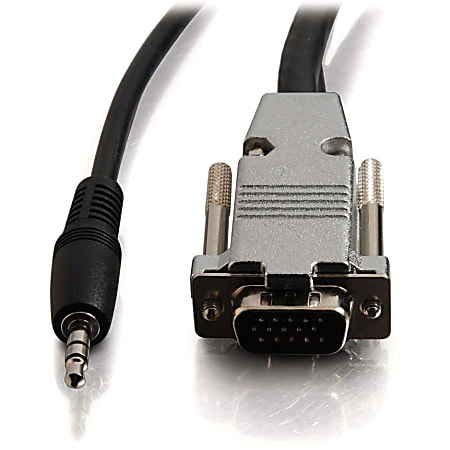 C2G 50ft Plenum-Rated HD15 UXGA + 3.5mm M/M Audio Cable - 50ft - Black