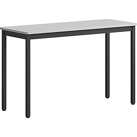 Lorell® Melamine/Steel Utility Table, 30"H x 48"W x 18-1/8"D, Gray/Black