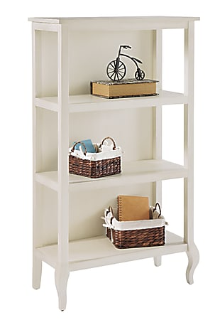Realspace® Lakeview 3-Shelf Bookcase, 52"H x 30"W x 14"D, Antique White