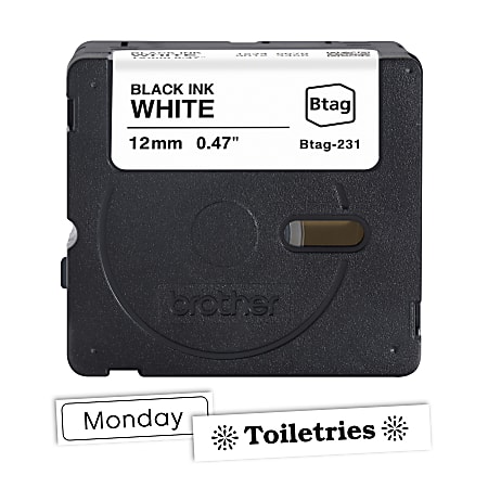thumbnail interactive-video image 1 of 15-Pack Black On White Label Tape For Brother PT-P900 – 12mm TZ-231 Compatible (TZe-231, 8m) 1 of 6