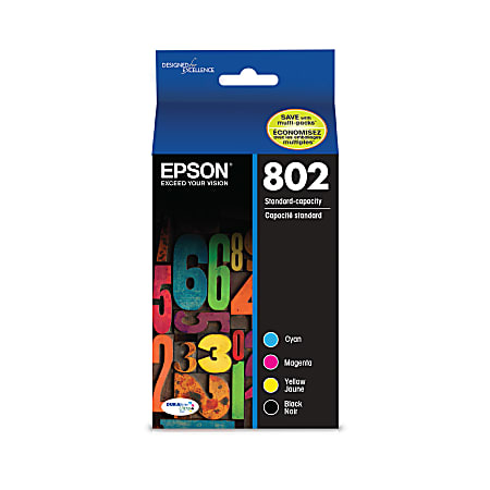 Epson® 802 DuraBrite® Black And Cyan, Magenta, Yellow