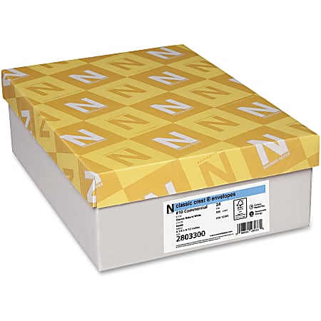 Classic Crest Commercial Flap Envelopes - Commercial - #10 - 4.12" Width x 9.5" Length - 24lb - Flap - Smooth Finish - 500 / Box - Natural White