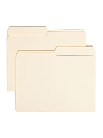 Smead® Manila File Folders, Letter Size, 1/2 Cut, Pack Of 100