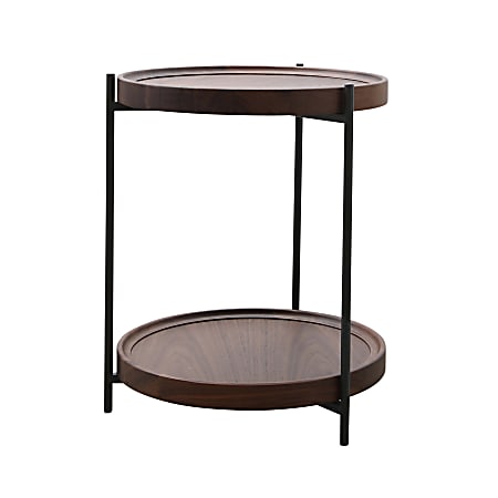 National® Oser Wood Tray Top End Table, 20-3/4”H x 19-3/4”W x 19-3/4”D, Black/Brown