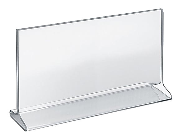 Azar Displays Top-Load 2-Sided Acrylic Horizontal Sign Holders, 7" x 11", Clear, Pack Of 10