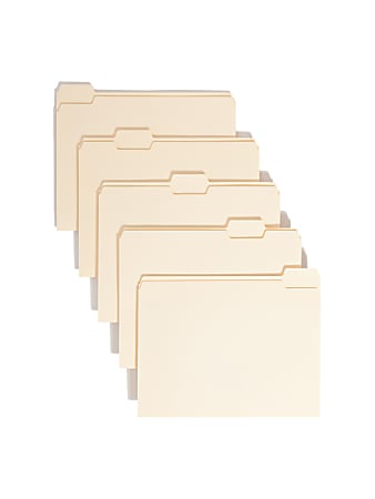 Smead® File Folders, Letter Size, 1/5 Cut, Manila, Pack Of 100