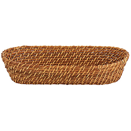 Martha Stewart Rattan Oval Bread Basket, 3"H x