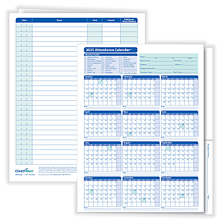 ComplyRight 2024 Attendance Calendar Folders 9 38 x 11 34 White Pack Of 25  - Office Depot