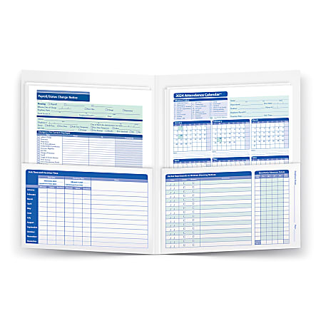 ComplyRight 2024 Attendance Calendar Folders 9 38 x 11 34 White Pack Of ...