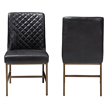 Baxton Studio Mael Chairs, Black/Bronze, Set Of 2