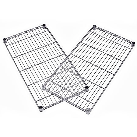 OFM Extra Wire Shelves For Heavy-Duty Storage Units, 1"H x 36"W x 24"D, Silver, Pack Of 2
