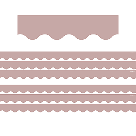 Teacher Created Resources Scalloped Border Trim, Light Mauve, 35' Per Pack, Set Of 6 Packs