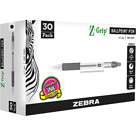 Zebra Pen Z-Grip Retractable Ballpoint Pens - 0.7