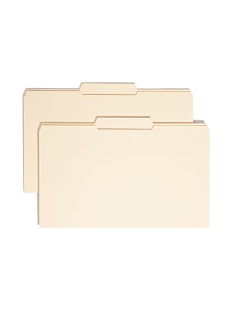 Smead&reg; Selected Tab Position Manila File Folders, Legal Size, 1/3 Cut, Position 1, Pack Of 100