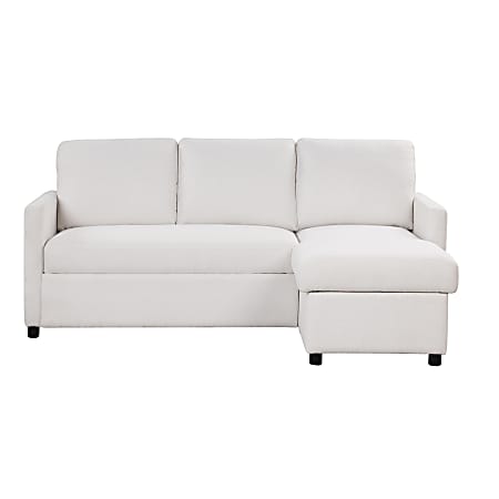 Lifestyle Solutions Serta Catriona Convertible Sectional Sofa, 37"H x 77-1/2"W x 55-1/2"D, Cream/Black