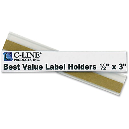 C-Line 87607 Removable Adhesive Label Holder - 0.5" x 3" - 50 / Pack"