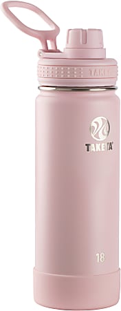 Takeya Actives Spout Reusable Water Bottle, 18 Oz, Blush