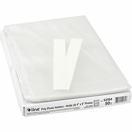 C-Line Photo Holders For Three-Ring Binders, 4" x 6", Box Of 50