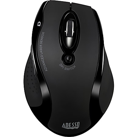 Adesso® iMouse G25 Wireless RF Ergonomic Laser Mouse, Black