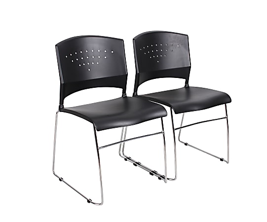 Boss Office Products Plastic Seat, Plastic Back Stacking
