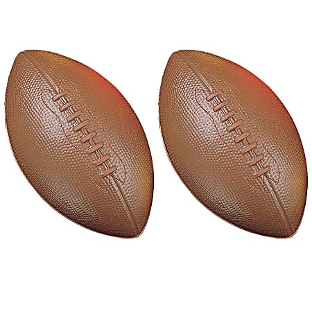 Champion Sports Coated High Density Foam Footballs, 6” x 10-1/2”, Brown, Pack Of 2 Balls