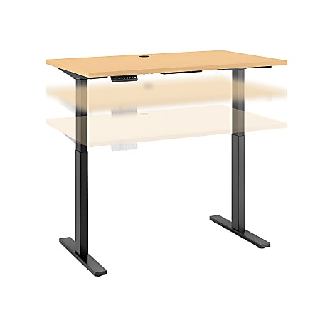 Bush Business Furniture Move 60 Series Electric 48"W x 24"D Height Adjustable Standing Desk, Natural Maple/Black Base, Standard Delivery