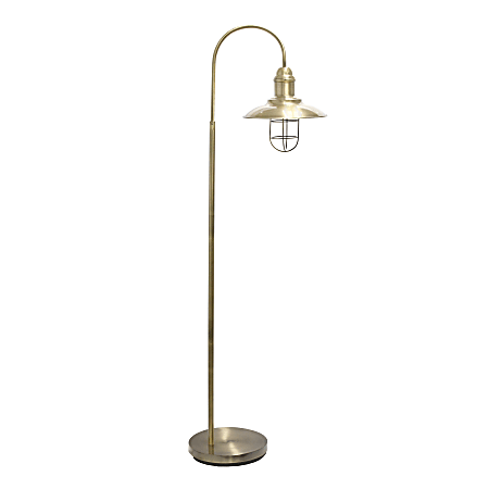 Lalia Home Modern Farmhouse Floor Lamp, 63-1/2"H, Antique Brass