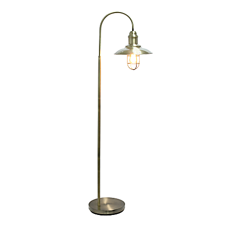Lalia Home Modern Farmhouse Floor Lamp 63 12 H Antique Brass Office Depot