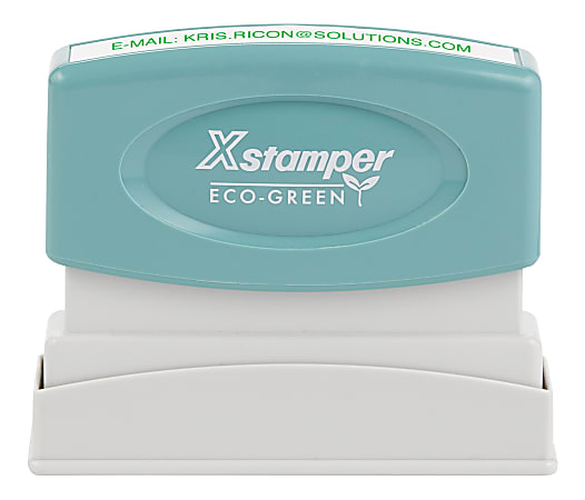 Custom ECO-GREEN Xstamper® Pre-Inked  Stamp, N05, 76% Recycled, 1/8" x 2-5/16" Impression