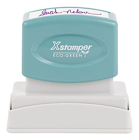 Custom ECO-GREEN Xstamper® Pre-Inked Stamp, N11, 63% Recycled, 11/16" x 1-15/16" Impression