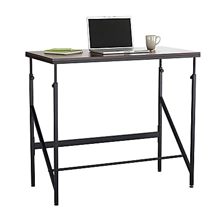Safco® Elevate Laminate/Steel Standing-Height Desk, Walnut/Black