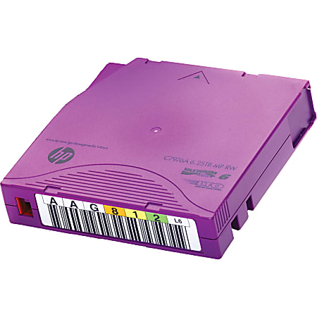 HPE LTO-6 Ultrium 6.25TB MP RW Custom Labeled Data Cartridge 20 Pack - LTO-6 - Labeled - 2.50 TB (Native) / 6.25 TB (Compressed) - 2775.59 ft Tape Length - 20 Pack