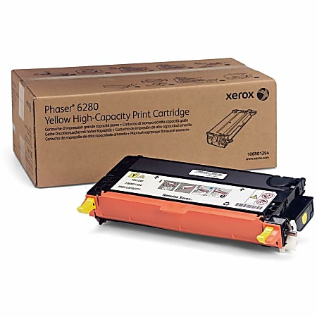 Xerox® 6280 Yellow High Yield Toner Cartridge, 106R01394