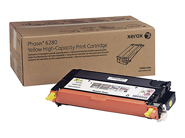 Xerox® 6280 Yellow High Yield Toner Cartridge, 106R01394