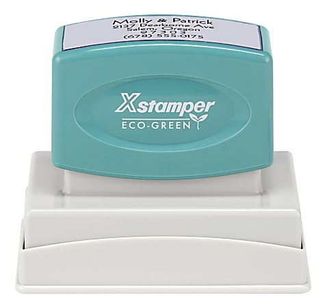 Custom ECO-GREEN Xstamper® Pre-Inked Stamp, N16, 55% Recycled, 1-1/2" x 2-7/16" Impression