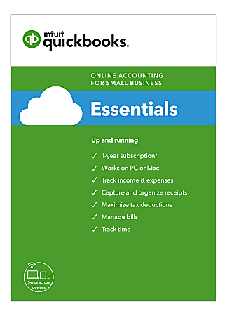 Intuit&reg; QuickBooks&reg; Online Essentials 2019, For PC/Mac&reg;, 1-Year Subscription, Download