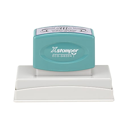 Custom ECO-GREEN Xstamper® Pre-Inked Stamp, N24, 54% Recycled, 1-1/8" x 3-1/8" Impression