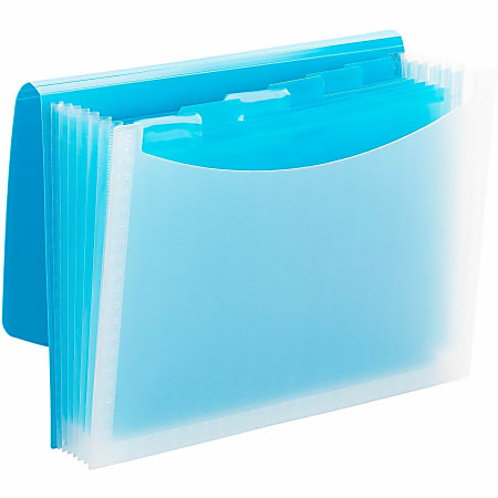 Smead Letter Expanding File - 8 1/2" x 11" - 7 Pocket(s) - 6 Divider(s) - Multi-colored, Teal, Clear - 1 Each