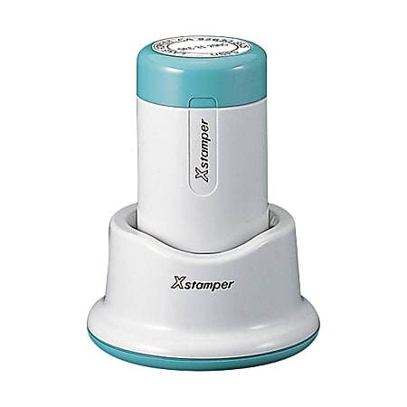 Custom ECO-GREEN Xstamper® Pre-Inked XpeDater® Round Stamp, N85, 84% Recycled, 1-1/4" Diameter Impression