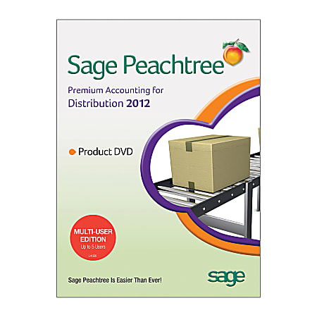 Sage Peachtree Premium Accounting For Distribution 2012, For 5 Users, Traditional Disc