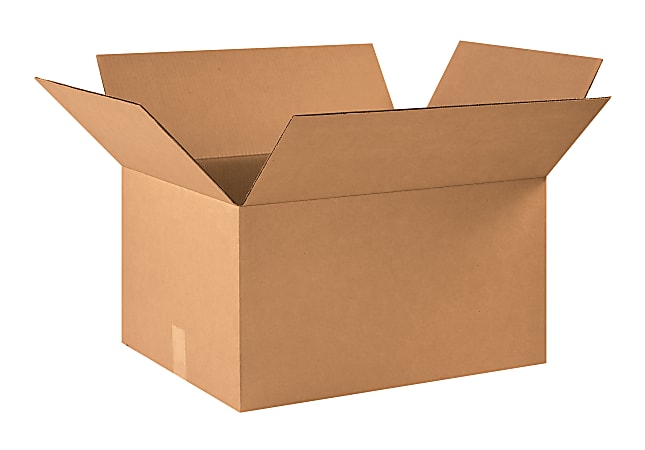 Partners Brand Corrugated Boxes, 22" x 17" x 12", Kraft, Pack Of 10
