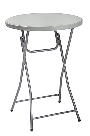 Cosco ZOWN Classic Collection Folding Cocktail Table, Round, Gray