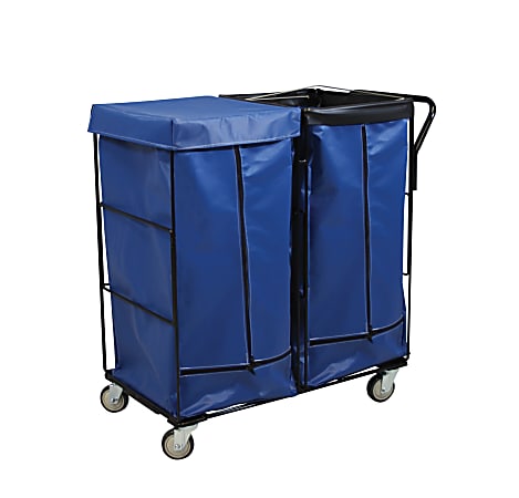 Royal Basket Trucks 2-Compartment Cart, 42”H x 21”W x 36”D, Blue
