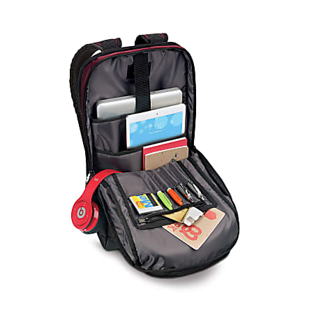 Solo New York Draft Laptop Backpack Burgundy ODP Business Solutions